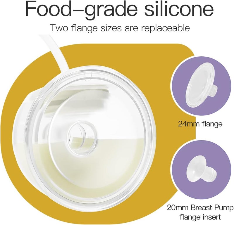 Phanpy Wearable Breast Pump Milk Collector Cup, New Cup Parts, Original Breast Pump Replacement Accessories, 24 mm Flange and 20mm Insert Included, 15 oz / 420 ml, 2 Piece - Image 2